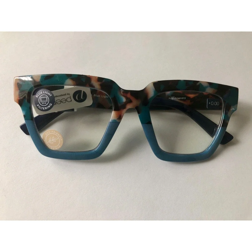 NEW Take a Bow Teal Botanica Peepers BLUE LIGHT FILTERING GLASSES +0.00